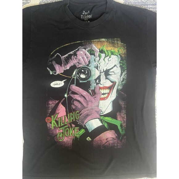 DC Comics Batman Joker Graphic Tee Men’s Medium Jack Of All Trades Black Shirt - Picture 3 of 5